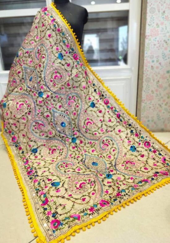 Azure Adornments Embroidered Dupatta