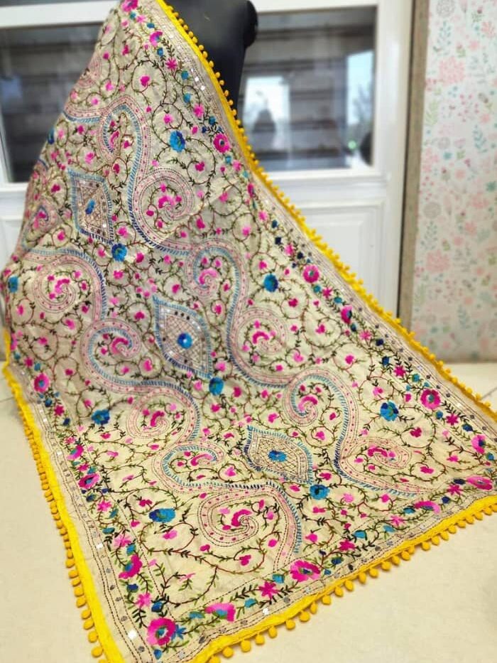 Azure Adornments Embroidered Dupatta