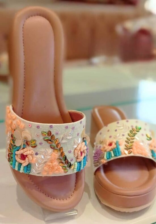 Blossom Bliss Embroidered Heels For Women