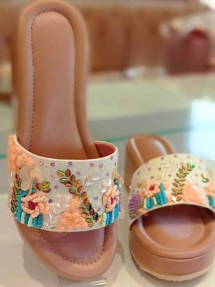 Blossom Bliss Embroidered Heels For Women