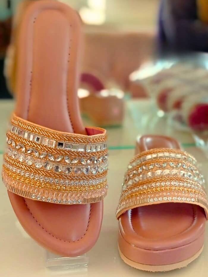 Celestial Charm Embroidered Heels For Women