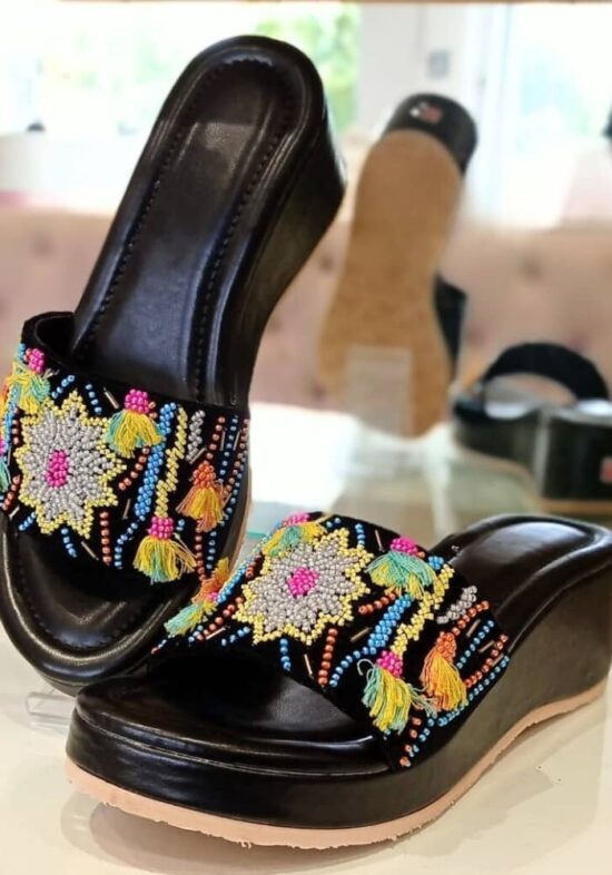 Ornate Oasis Embroidered Heels For Women