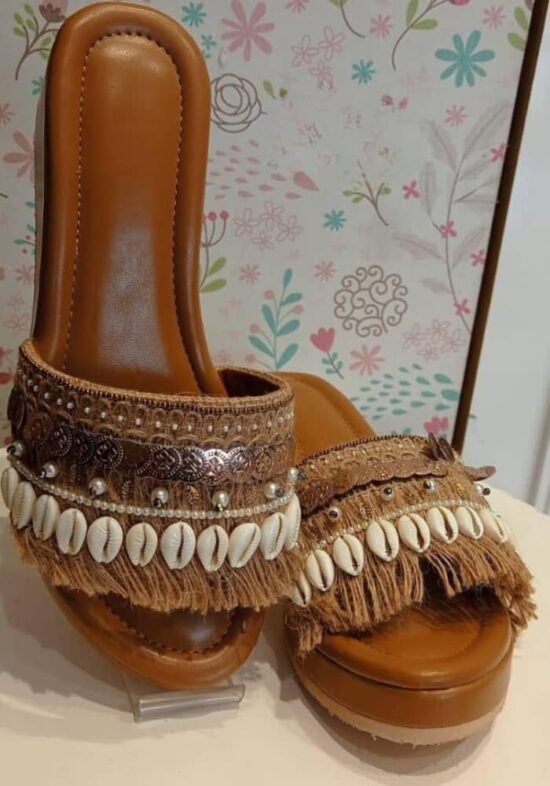 Serene Stitch Embroidered Heels For Women