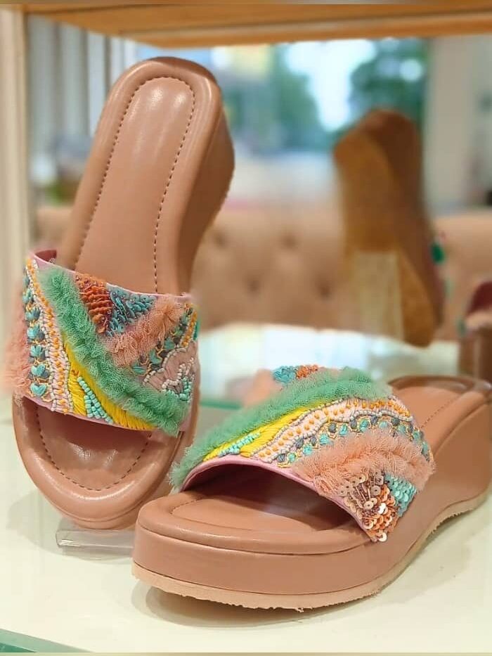 Vintage Vine Embroidered Heels For Women