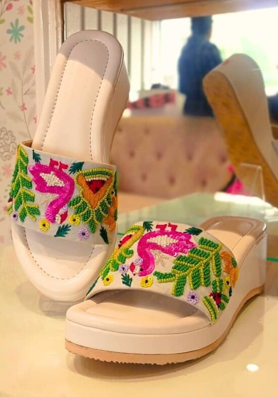 Whimsical Whisper Embroidered Heels For Women