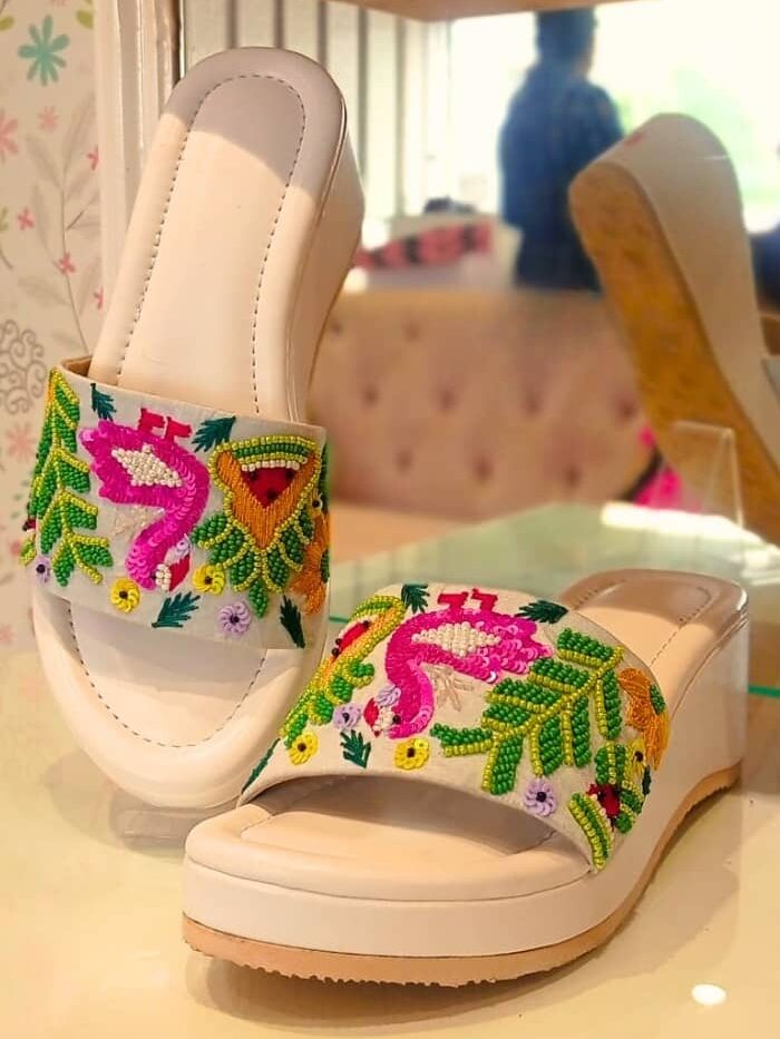 Whimsical Whisper Embroidered Heels For Women