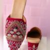 Radiant Red Heeled Mules