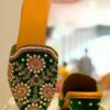 Green & Gold Desire Heeled Mules