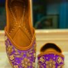 Violet Velvet Embroidered Punjabi Jutti